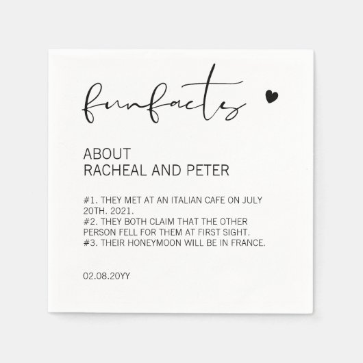 Moderne zwarte chic White Fun, compact script brui Servet (Voorkant)