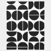 Moderne zwarte cirkel in de midden eeuw abstract fleece deken (Voorkant)