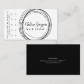 Moderne zwarte cirkel voor artistieke Logo in Nail Visitekaartje (Voorkant / Achterkant)
