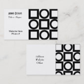 Moderne zwarte cirkels en vierkantjes visitekaartje (Voorkant / Achterkant)