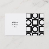 Moderne zwarte cirkels en vierkantjes visitekaartje (Achterkant)