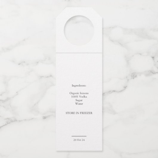 Moderne zwarte citroenen Limoncello Evenement Brui Flessenhanger (Achterkant)