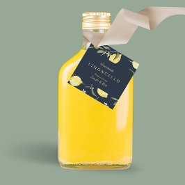Moderne Zwarte Citroenen Limoncello Trouwfeest Bedankjes Labels