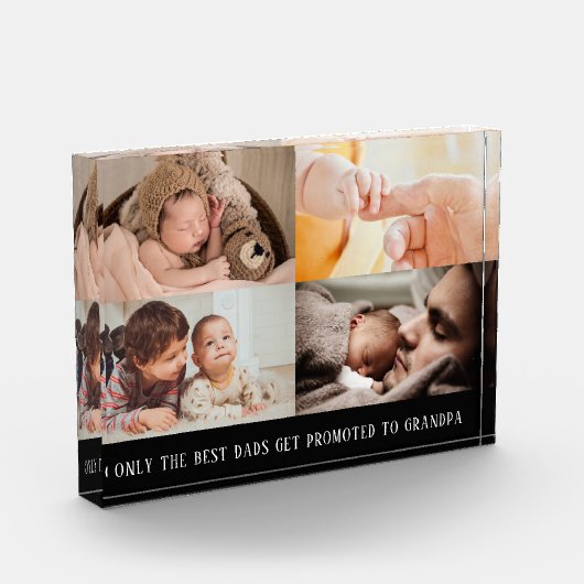 Moderne zwarte collage voor opa fotoblok (Links)