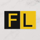 Moderne zwarte contrastkaart met zwart geel profie visitekaartje (Achterkant)