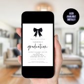 Moderne Zwarte Coquette Bow Graduation Party Kaart