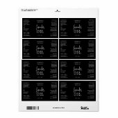 Moderne zwarte cosmetische fles wrap rond product etiket (Full Sheet)