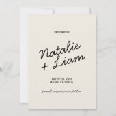 Moderne zwarte crème grillige retro foto bruiloft save the date (Achterkant)