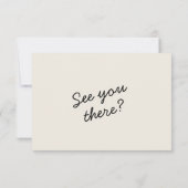 Moderne zwarte crème QR-code Heldere retro bruilof RSVP Kaartje (Achterkant)