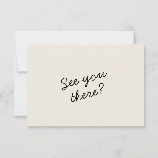 Moderne zwarte crème QR-code Heldere retro bruilof RSVP Kaartje (Achterkant)