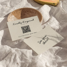 Moderne zwarte crème QR-code Heldere retro bruilof