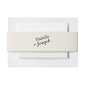 Moderne zwarte crème retro grillige heldere bruilo uitnodigingen wikkel (Voorkant Voorbeeld)