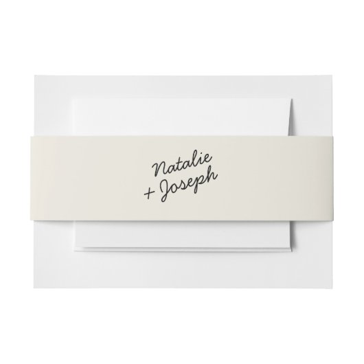 Moderne zwarte crème retro grillige heldere bruilo uitnodigingen wikkel (Voorkant Voorbeeld)