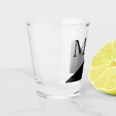Moderne zwarte diagonaal | Monogram Shot Glas (Links)
