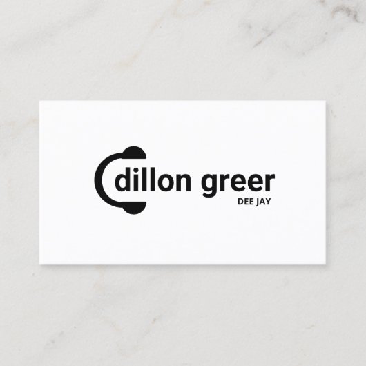 Moderne zwarte DJ hoofdtelefoon Muziek Visitekaartje (Voorkant)