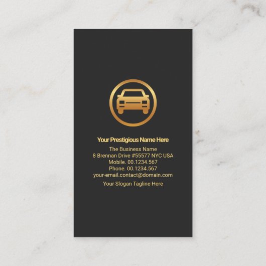 Moderne zwarte driehoek Gold line autodetector Visitekaartje (Achterkant)
