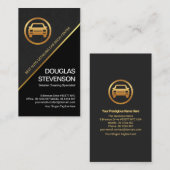 Moderne zwarte driehoek Gold line autodetector Visitekaartje (Voorkant / Achterkant)