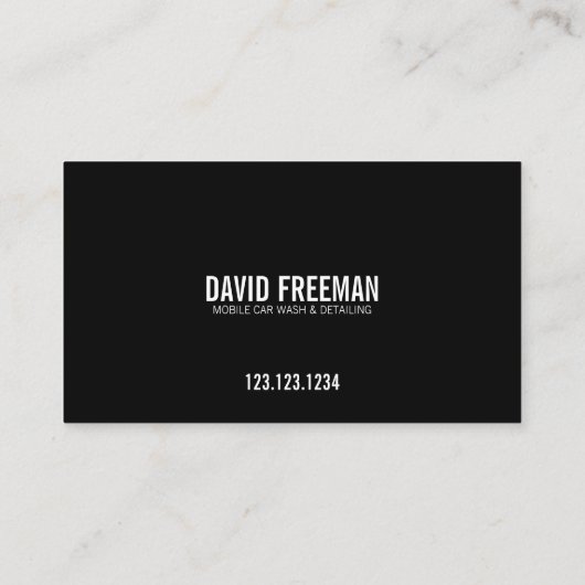 Moderne zwarte druk wasprogramma mobiele auto visitekaartje (Achterkant)