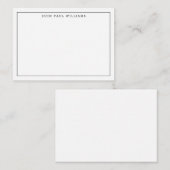 Moderne, zwarte, eenvoudige, dunne rand notitiekaartje (Voorkant / Achterkant)