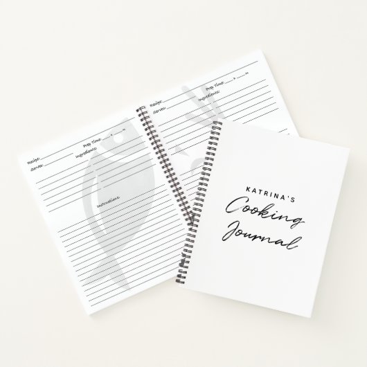 Moderne, zwarte, eenvoudige kookplaat notitieboek (Binnen)