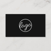 Moderne zwarte, eenvoudige professionele QR-code v Visitekaartje (Achterkant)