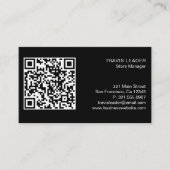 Moderne zwarte, eenvoudige professionele QR-code v Visitekaartje (Voorkant)