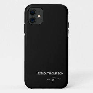 Moderne Zwarte Eenvoudige Script Meisjesachtige Mo Case-Mate iPhone Case