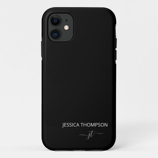 Moderne Zwarte Eenvoudige Script Meisjesachtige Mo Case-Mate iPhone Case (Achterkant)