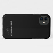 Moderne Zwarte Eenvoudige Script Meisjesachtige Mo Case-Mate iPhone Case (Achterkant (horizontaal))