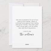 Moderne Zwarte Eenvoudige Sneeuwman Overzicht Feestdagenkaart (Achterkant)