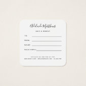 Moderne zwarte Elegant Hair Stylist Cadeaubon Vierkante Visitekaartjes (Achterkant)