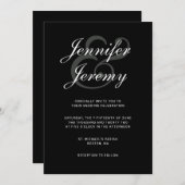 Moderne zwarte elegant wit grijs script in één kaart (Voorkant / Achterkant)