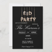 Moderne zwarte elegante Eid-feestuitnodiging Kaart (Voorkant)