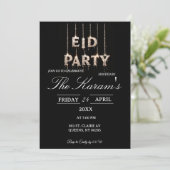 Moderne zwarte elegante Eid-feestuitnodiging Kaart (Staand voorkant)
