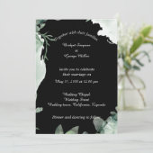 moderne zwarte elegante maagdenpalm bruiloft uitno kaart (Staand voorkant)