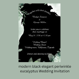 moderne zwarte elegante maagdenpalm bruiloft uitno kaart