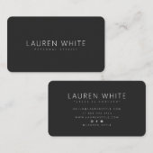 Moderne zwarte elegante minimalistische profession visitekaartje (Voorkant / Achterkant)