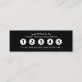 Moderne zwarte elegante schoonheidssalon klantenkaartje (Voorkant)