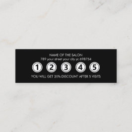 Moderne zwarte elegante schoonheidssalon klantenkaartje