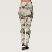Moderne zwarte elegante tulpen met gouden patroon leggings (Achterkant)