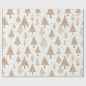 Moderne zwarte en crème kerstboom cadeaupapier (Vlak)