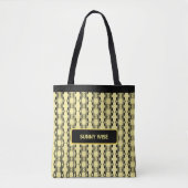 Moderne, zwarte en gele, ovale geometrische patron tote bag (Voorkant)