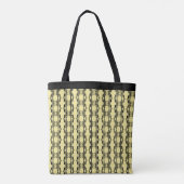 Moderne, zwarte en gele, ovale geometrische patron tote bag (Achterkant)