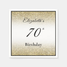 Moderne zwarte en gouden 70ste verjaardagsfeest aa