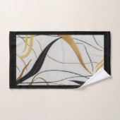 Moderne zwarte en gouden abstracte handdoek (Handdoek)