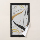 Moderne zwarte en gouden abstracte handdoek (Handdoek)
