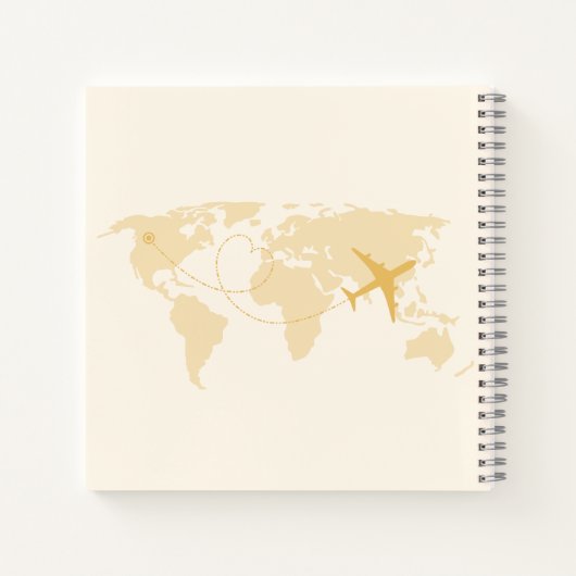 Moderne Zwarte en Gouden Bestemming Pas Huwelijk Notitieboek (Achterkant)