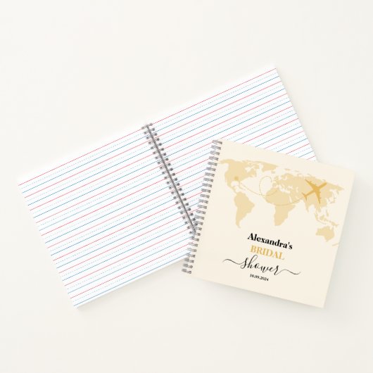 Moderne Zwarte en Gouden Bestemming Paspoort Bruid Notitieboek (Binnen)