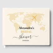 Moderne Zwarte en Gouden Bestemming Trouwpas Bruid Gastenboek (Voorkant)