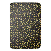 Moderne zwarte en gouden bladeren, geïllustreerd p badmat (Voorkant Verticaal)